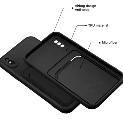iPhone X / XS - Silikonhülle mit Kartenfach & Kameraschutz