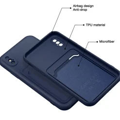 iPhone X / XS - Silikonhülle mit Kartenfach & Kameraschutz