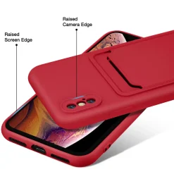 iPhone X / XS - Silikonhülle mit Kartenfach & Kameraschutz