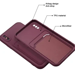 iPhone X / XS - Silikonhülle mit Kartenfach & Kameraschutz
