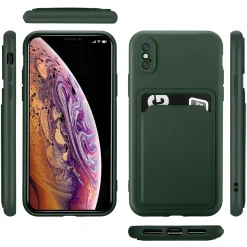 iPhone X / XS - Silikonhülle mit Kartenfach & Kameraschutz