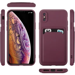 iPhone X / XS - Silikonhülle mit Kartenfach & Kameraschutz