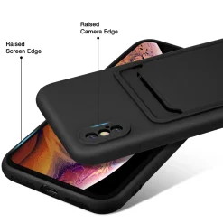 iPhone X / XS - Silikonhülle mit Kartenfach & Kameraschutz
