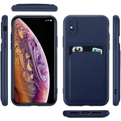 iPhone X / XS - Silikonhülle mit Kartenfach & Kameraschutz