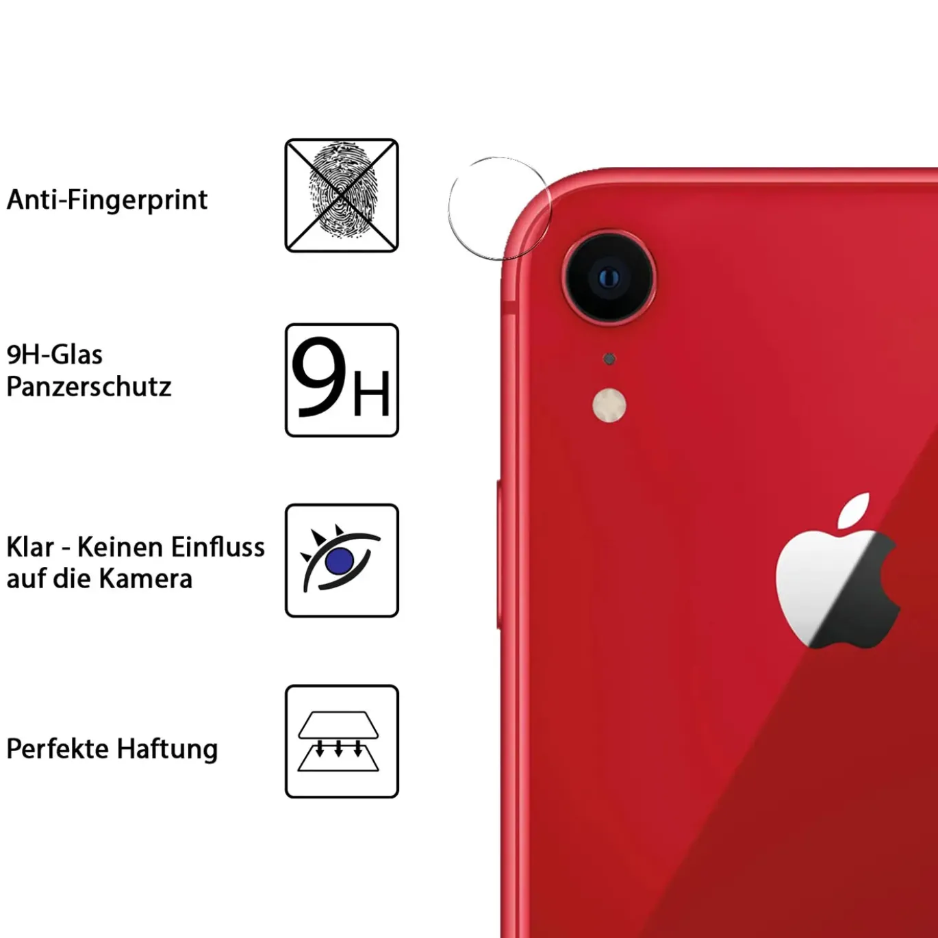 iPhone XR - 9H Displayschutzfolie 2x Display & Kamera