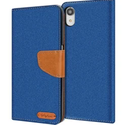 iPhone XR - Jeanslook Klapphülle mit Kartenfach