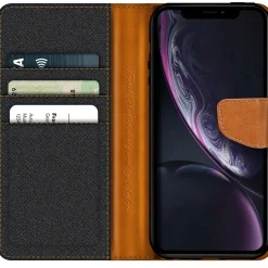 iPhone XR - Jeanslook Klapphülle mit Kartenfach