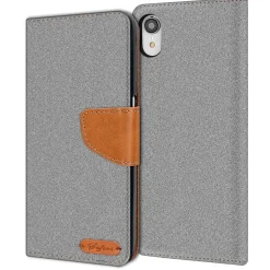 iPhone XR - Jeanslook Klapphülle mit Kartenfach