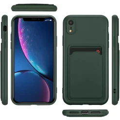 iPhone XR - Silikonhülle mit Kartenfach & Kameraschutz