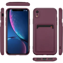 iPhone XR - Silikonhülle mit Kartenfach & Kameraschutz