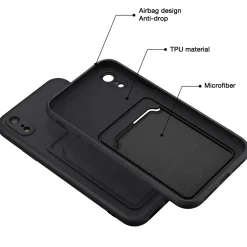 iPhone XR - Silikonhülle mit Kartenfach & Kameraschutz