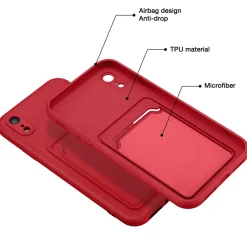 iPhone XR - Silikonhülle mit Kartenfach & Kameraschutz