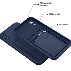 iPhone XR - Silikonhülle mit Kartenfach & Kameraschutz