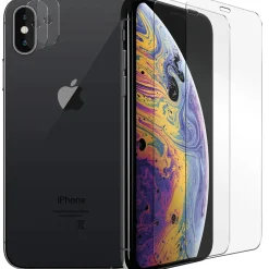 iPhone Xs Max - 9H Displayschutzfolie 2x Display & Kamera