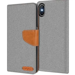 iPhone Xs Max - Jeanslook Klapphülle mit Kartenfach
