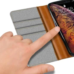 iPhone Xs Max - Jeanslook Klapphülle mit Kartenfach