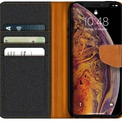iPhone Xs Max - Jeanslook Klapphülle mit Kartenfach
