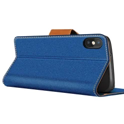 iPhone Xs Max - Jeanslook Klapphülle mit Kartenfach