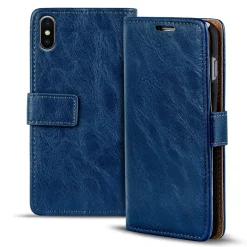 iPhone Xs Max - Retro Klapphülle mit Karten- & Geldfach