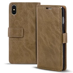 iPhone Xs Max - Retro Klapphülle mit Karten- & Geldfach