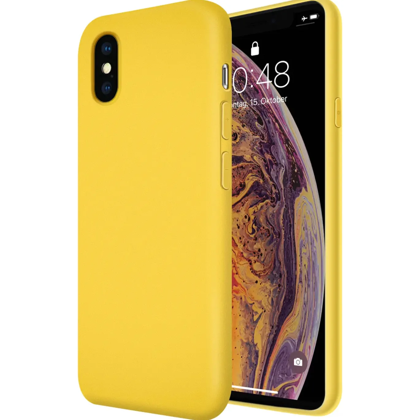 iPhone Xs Max - Silikon Case mit Mikrofaser-Innenseite