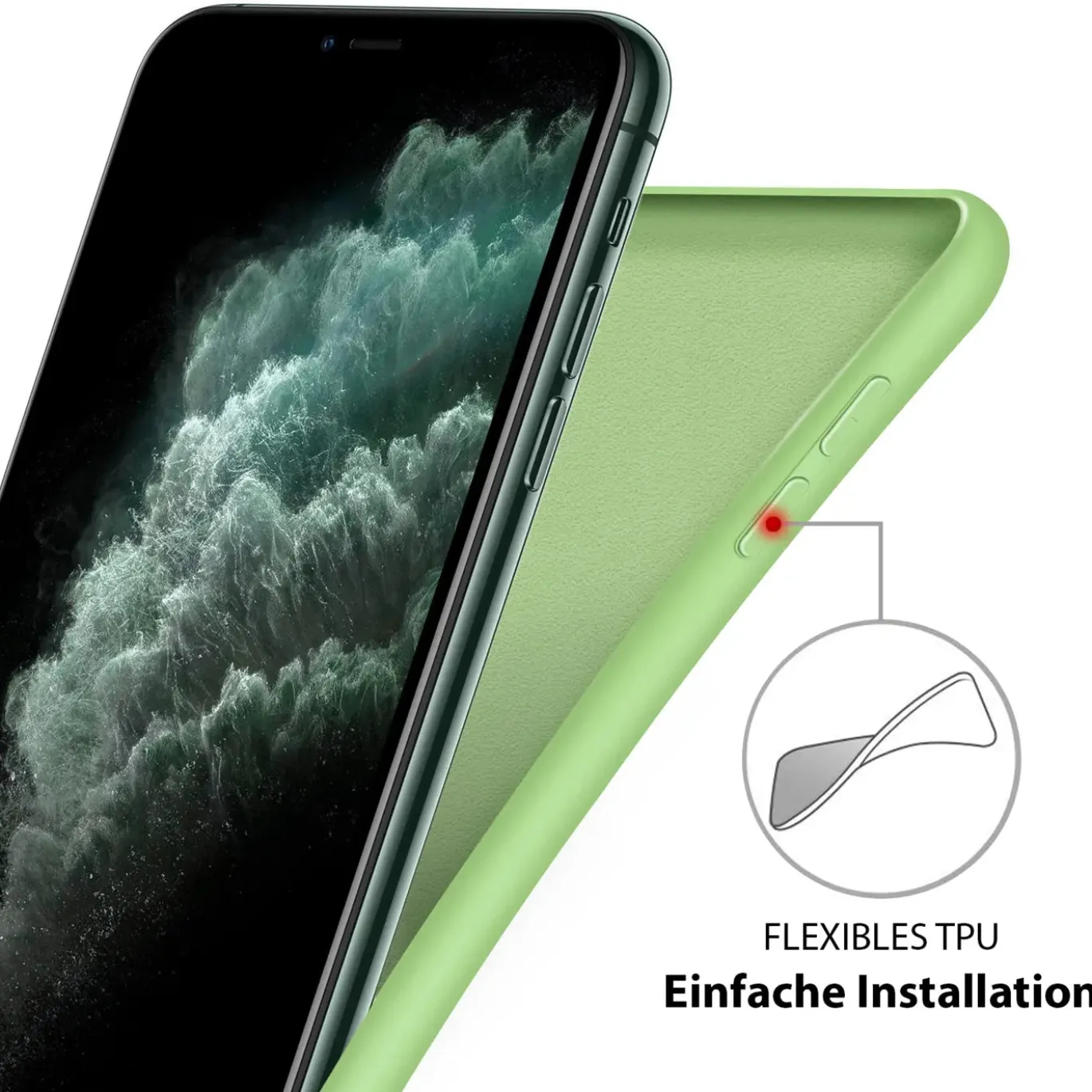 iPhone Xs Max - Silikon Case mit Mikrofaser-Innenseite