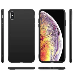 iPhone Xs Max - Slim Silikon Backcover Schwarz