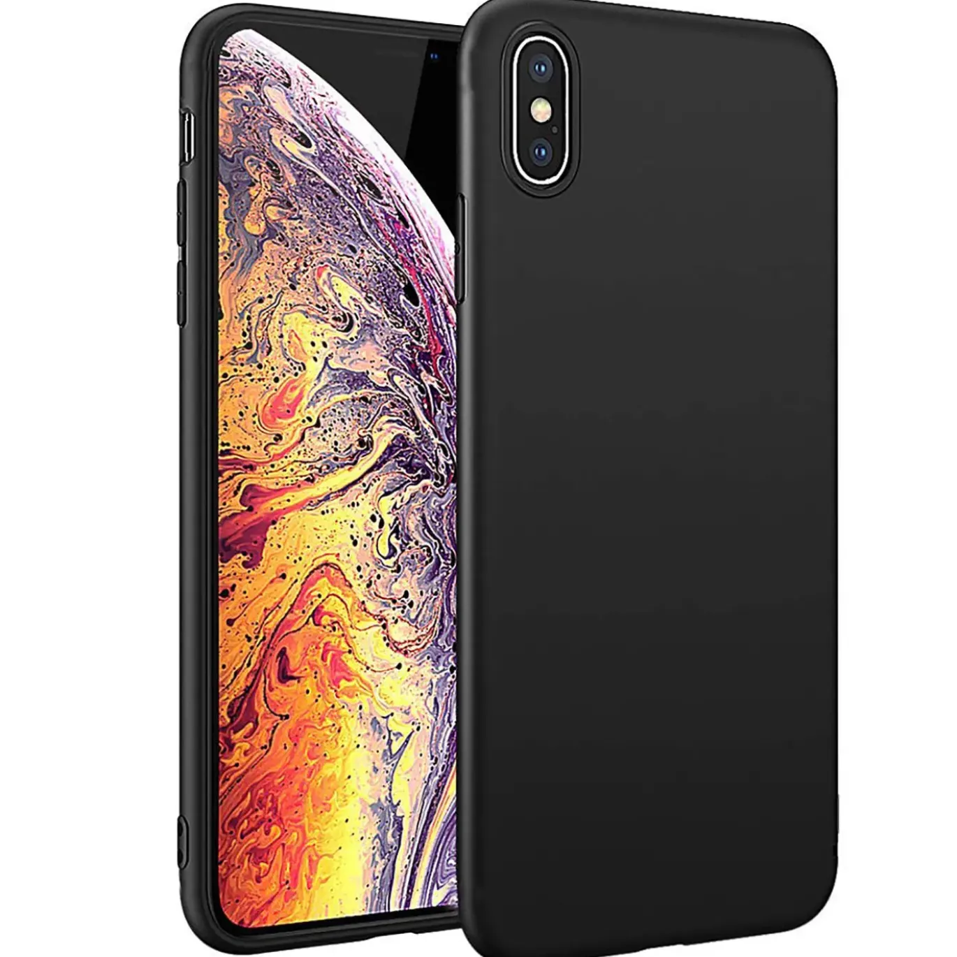 iPhone Xs Max - Slim Silikon Backcover Schwarz