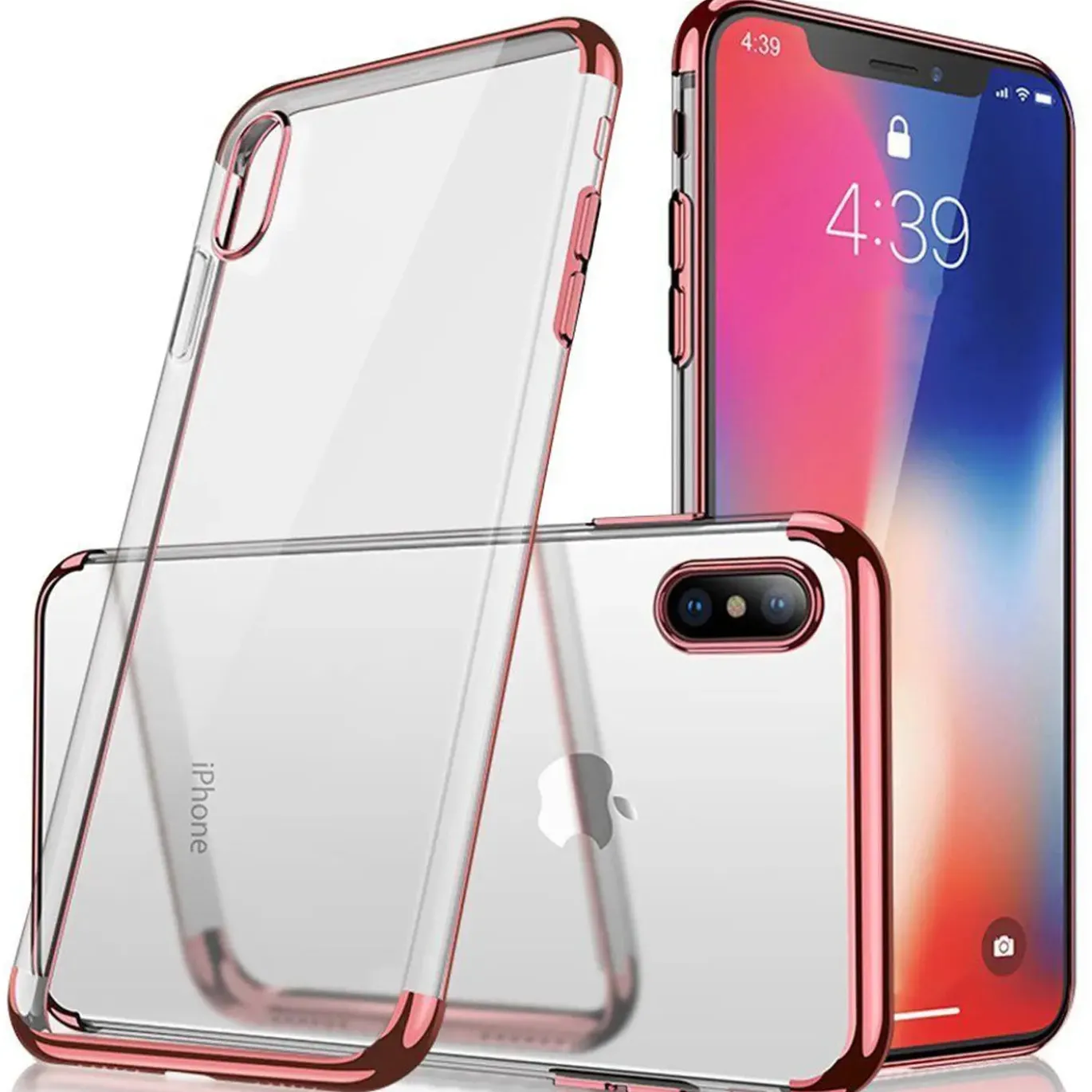 iPhone Xs Max - Transparente Hülle mit Akzenten