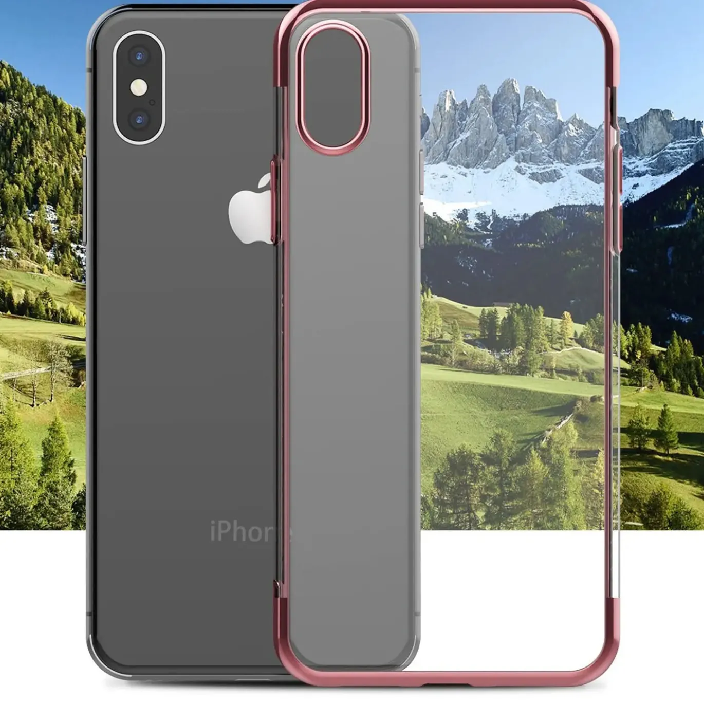 iPhone Xs Max - Transparente Hülle mit Akzenten