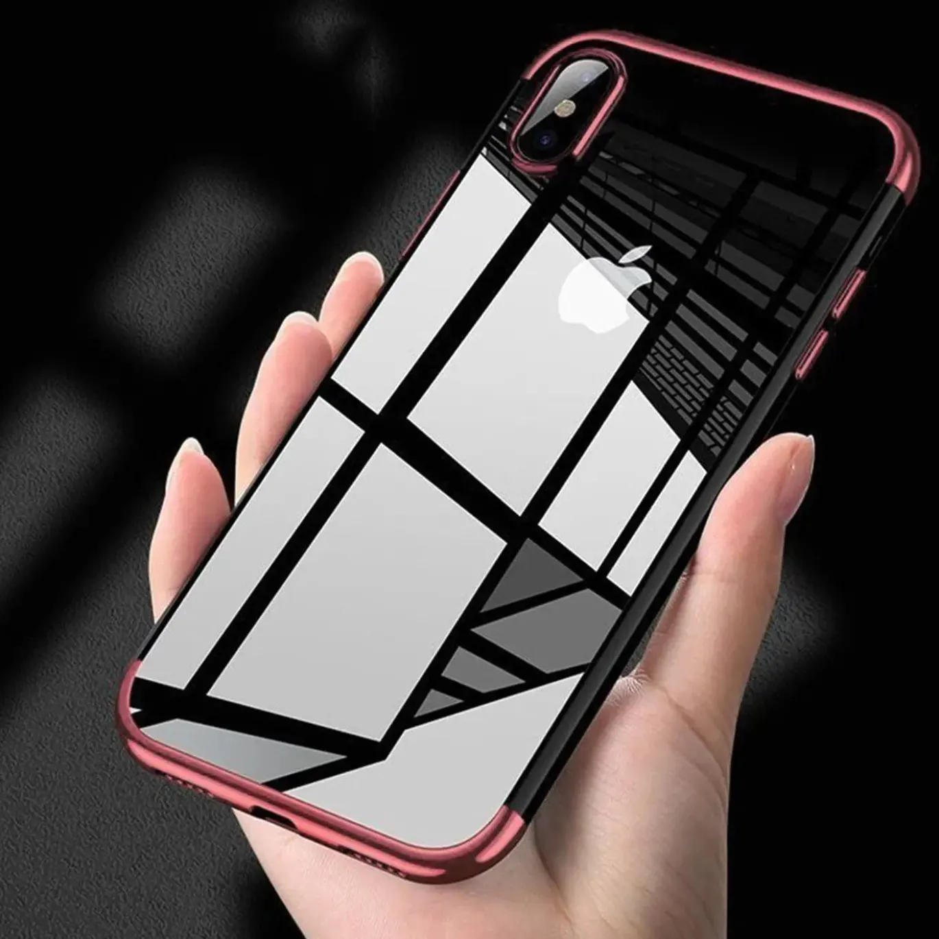 iPhone Xs Max - Transparente Hülle mit Akzenten