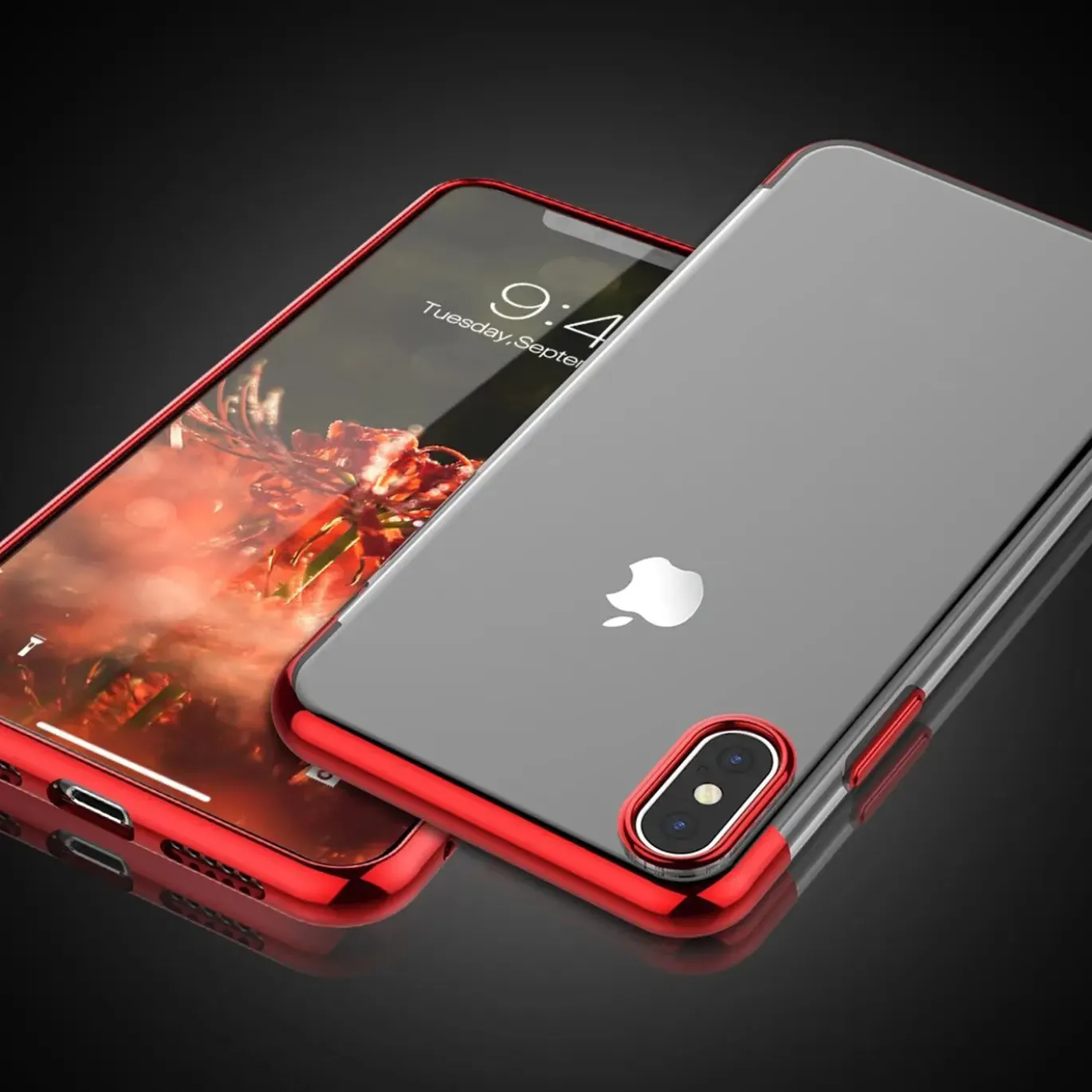 iPhone Xs Max - Transparente Hülle mit Akzenten