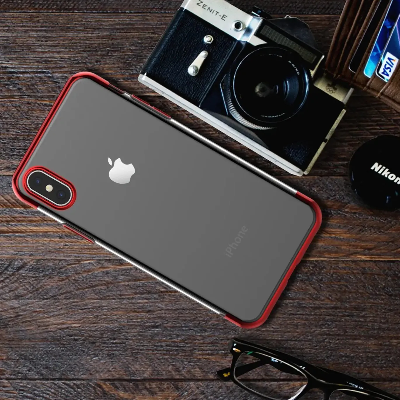 iPhone Xs Max - Transparente Hülle mit Akzenten