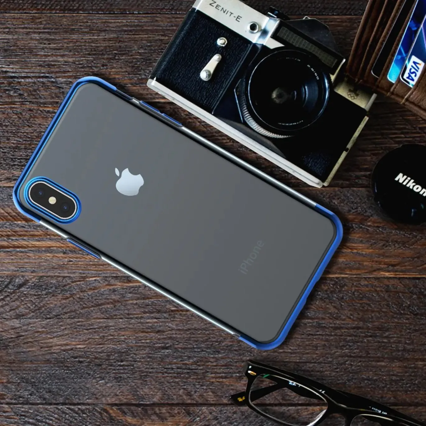 iPhone Xs Max - Transparente Hülle mit Akzenten