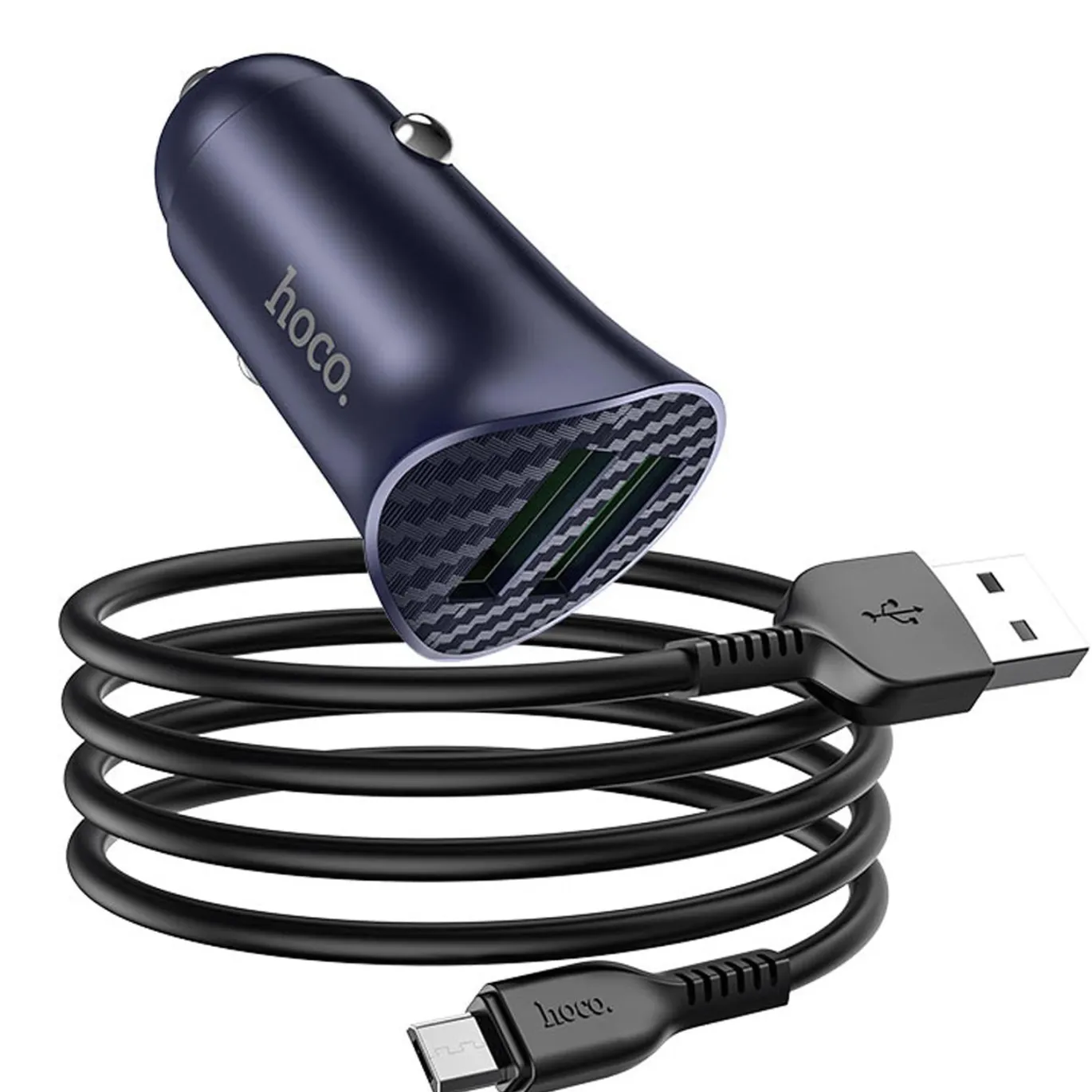 Kfz-Ladegerät Hoco - Z39 microUSB - Blau
