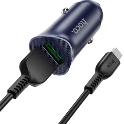Kfz-Ladegerät Hoco - Z39 microUSB - Blau