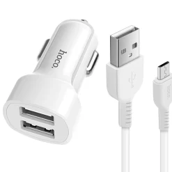 Kfz-Ladegerät Hoco - Z2A microUSB - Weiß