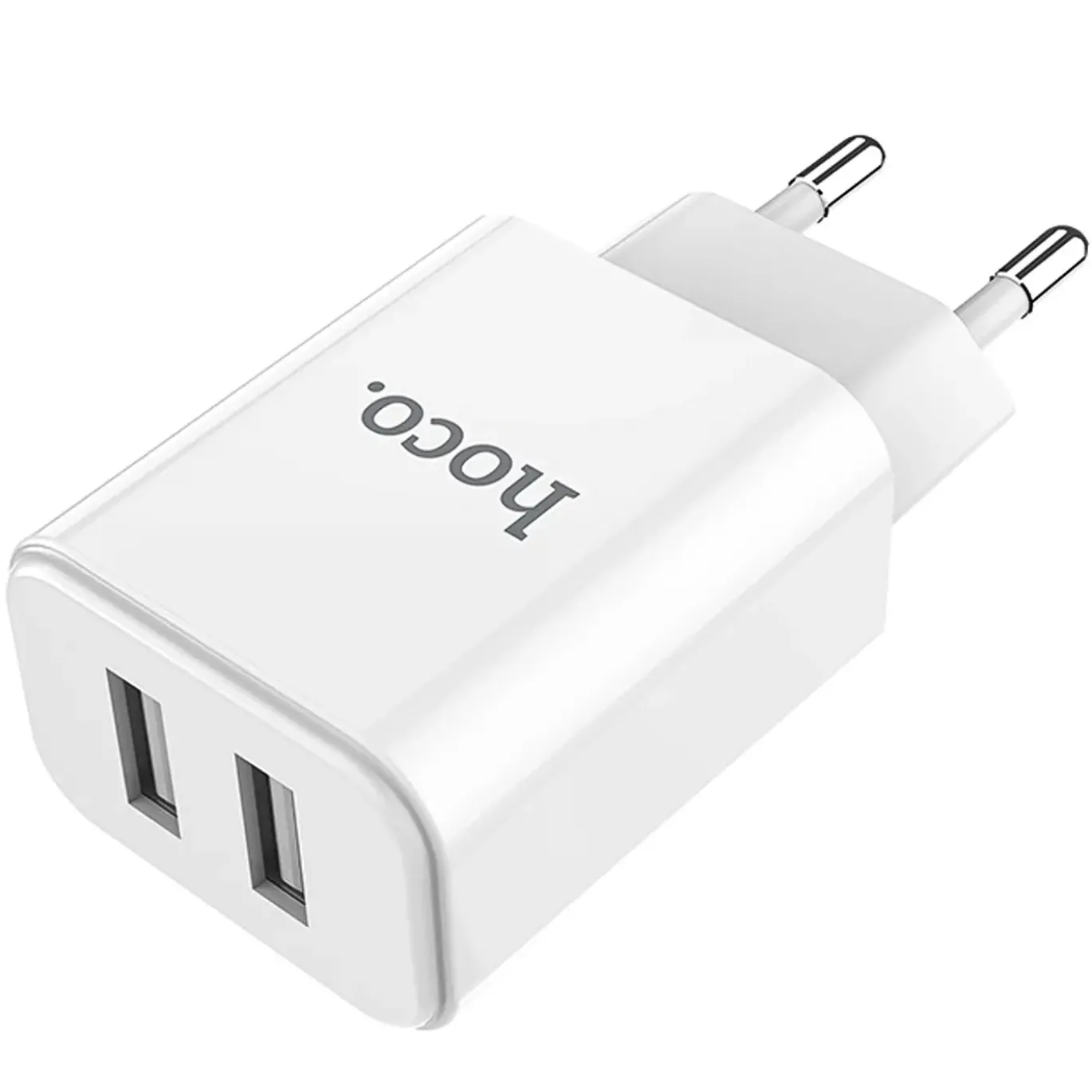 Ladegerät 2x USB Anschluss 10,W mit Micro-USB Kabel Weiß