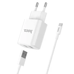 Netz-Ladegerät Hoco - C62A microUSB Weiss