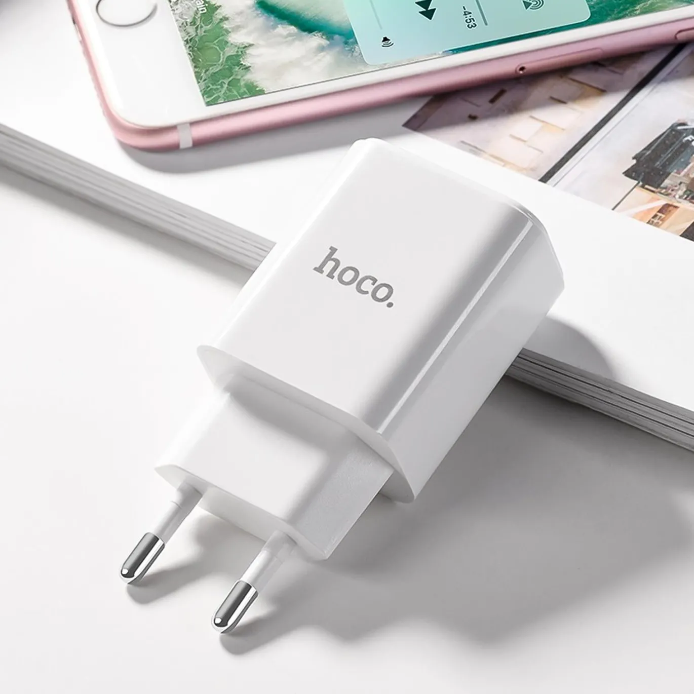 Netz-Ladegerät Hoco - C62A microUSB Weiss