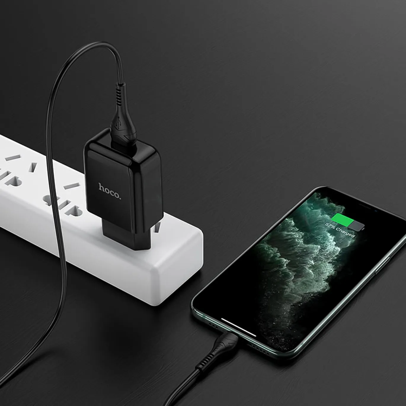 Netz-Ladegerät Hoco - N2 Lightning - Schwarz
