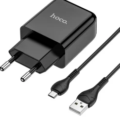 Netz-Ladegerät Hoco - N2 microUSB - Schwarz