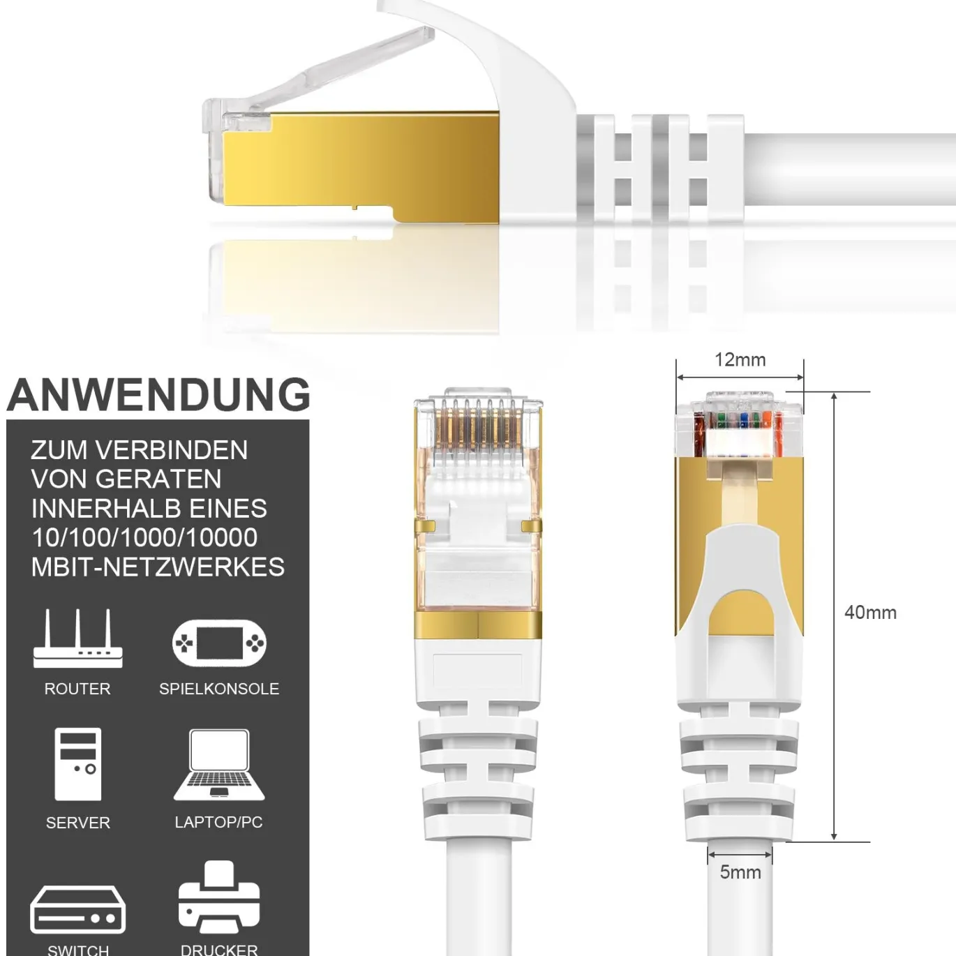Patch RUND Kabel Cat7 - PC-700A - 0.25M
