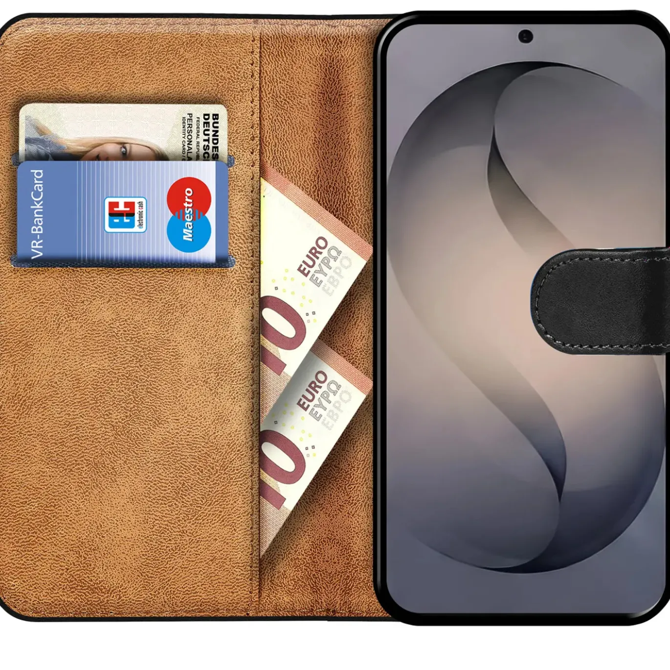 Premium Klapphülle für Samsung Galaxy S26 - Kunstleder Tasche mit Kartenfächern & Standfunktion