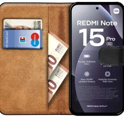 Premium Klapphülle für Xiaomi Redmi Note 15 Pro 5G - Kunstleder Tasche mit Kartenfächern & Standfunktion