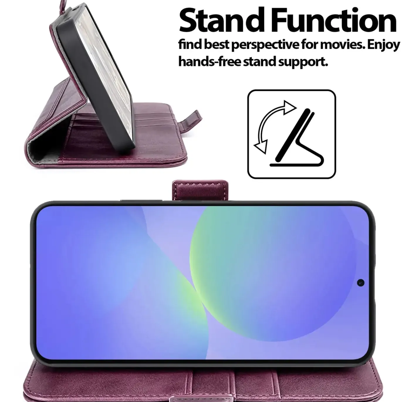 RFID Klapphülle für Samsung Galaxy A57 5G - PU-Leder Tasche mit 3 Kartenfächern