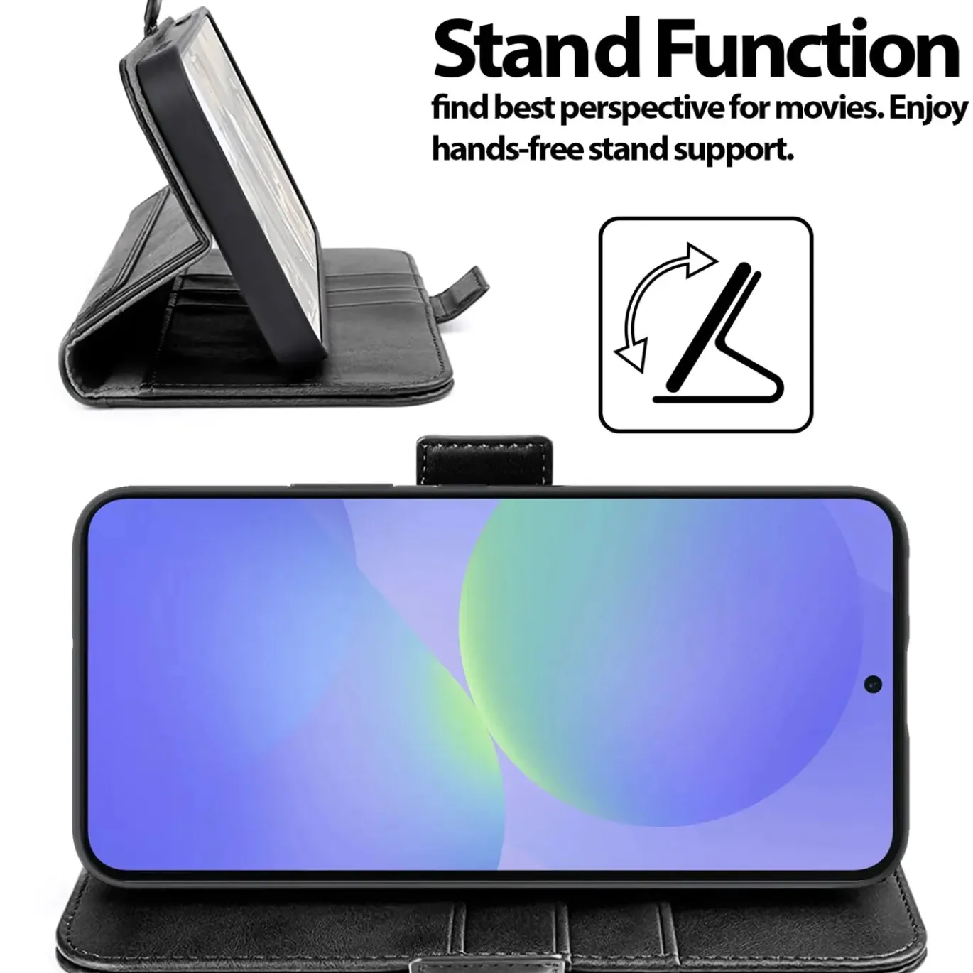 RFID Klapphülle für Samsung Galaxy A57 5G - PU-Leder Tasche mit 3 Kartenfächern
