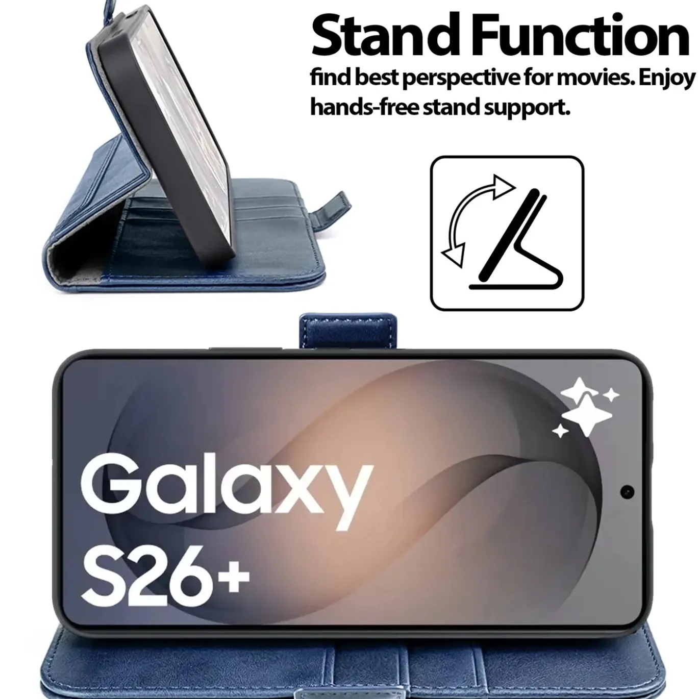 RFID Klapphülle für Samsung Galaxy S26 Plus - PU-Leder Tasche mit 3 Kartenfächern