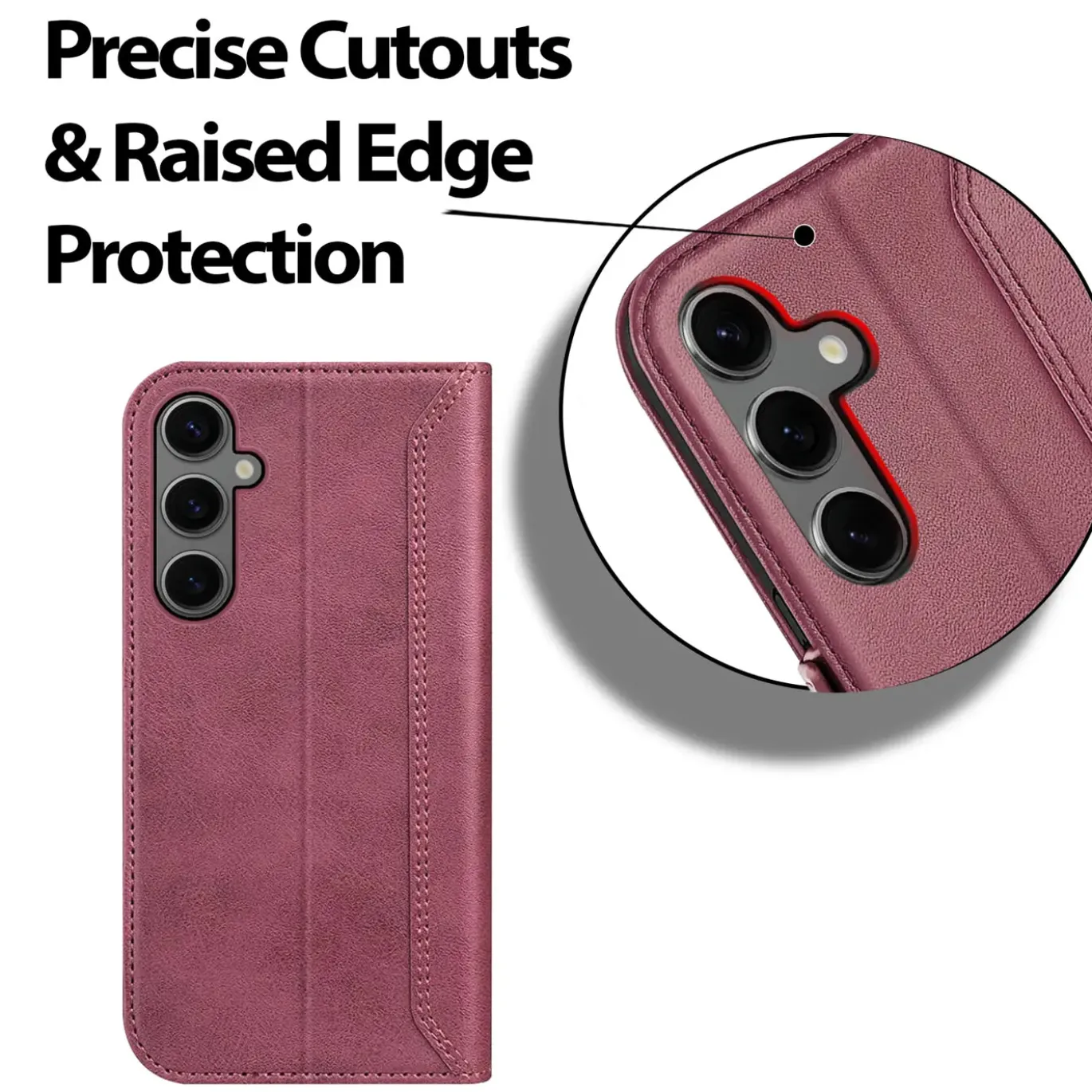 RFID Klapphülle für Samsung Galaxy S26 Plus - PU-Leder Tasche mit 3 Kartenfächern