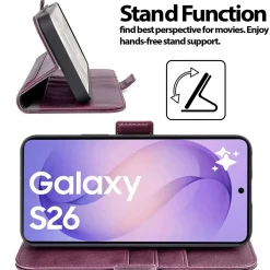 RFID Klapphülle für Samsung Galaxy S26 - PU-Leder Tasche mit 3 Kartenfächern